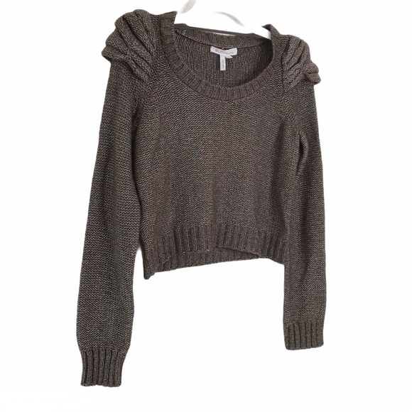 BCBGeneration Wool Blend Brown Crop Sweater SMALL - Picture 8 of 8
